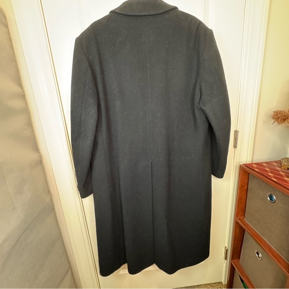 London Fog Men’s Long Wool Coat Black Double Breasted - Picture 7 of 17